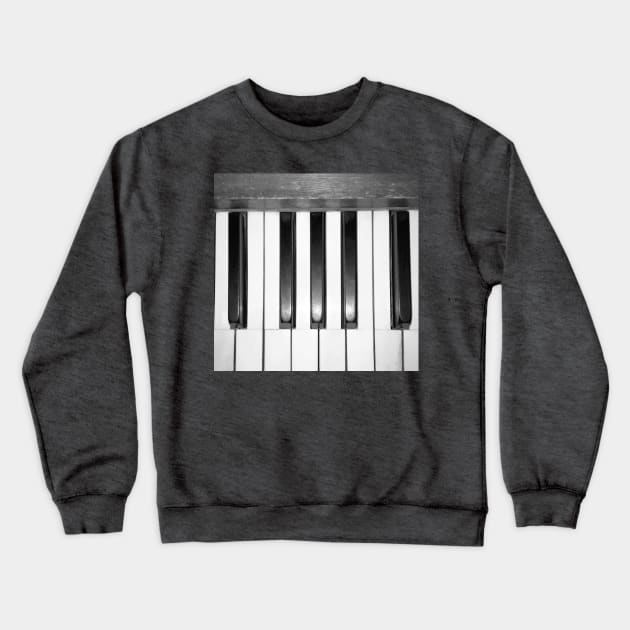 Black and White Piano Keys Photo Crewneck Sweatshirt by Supertonic